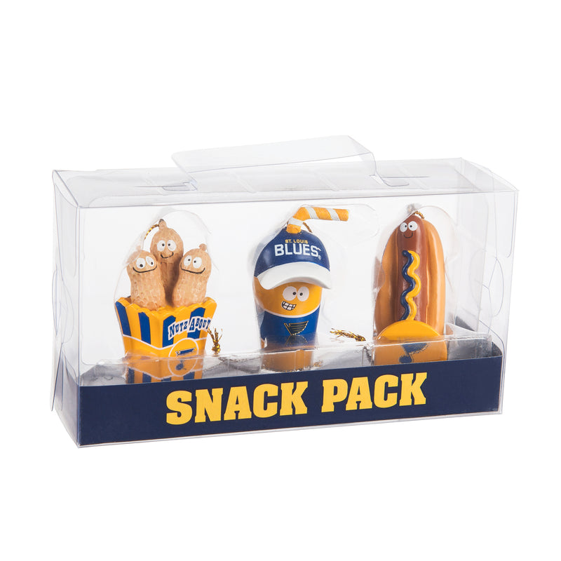 St Louis Blues, Snack Pack Ornament Set Officially Licensed Decorative Ornament for Sports Fans