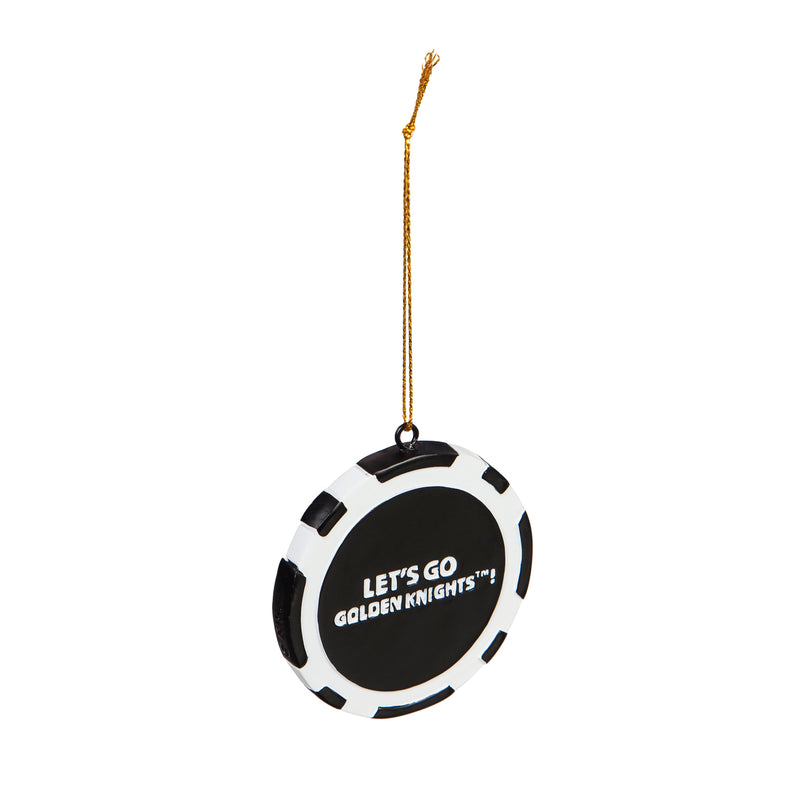 Team Sports America NHL Las Vegas Golden Knights Unique Game Chip Christmas Ornament - 2.5" Long x 2.5" Wide x 0.25" High
