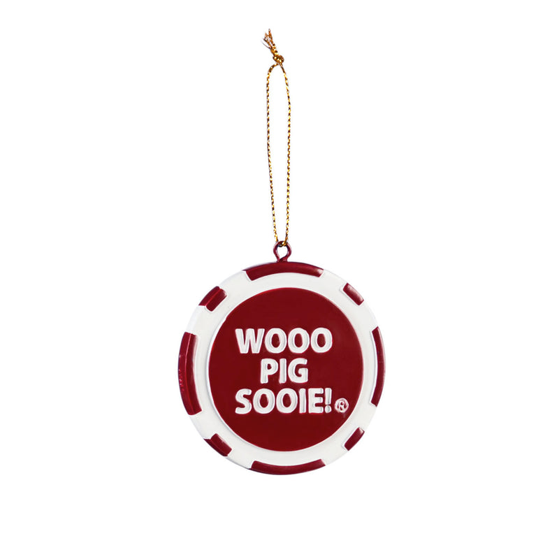 Team Sports America NCAA University of Arkansas Unique Game Chip Christmas Ornament - 2.5" Long x 2.5" Wide x 0.25" High