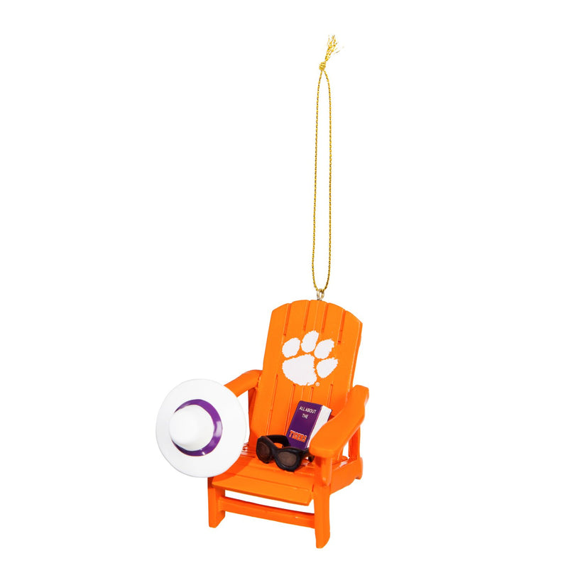Team Sports America NCAA Clemson University Stunning Beach Adirondack Chair Christmas Ornament - 3" Long x 3" Wide x 3" High