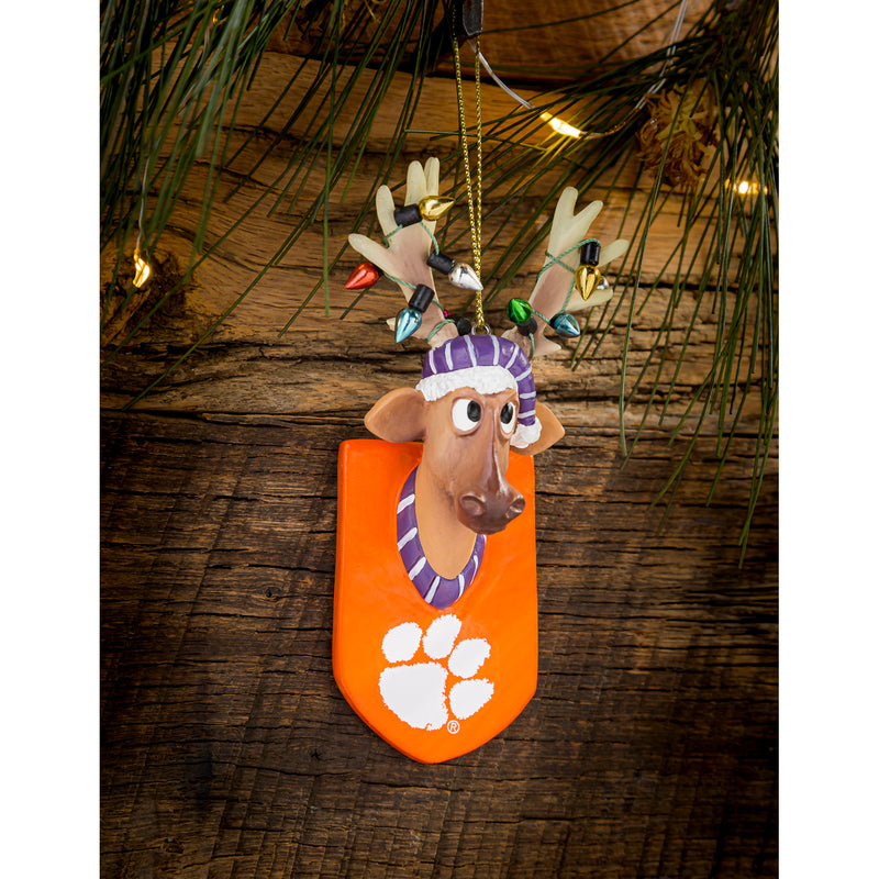 Clemson University, Resin Reindeer Orn,3ot912rro