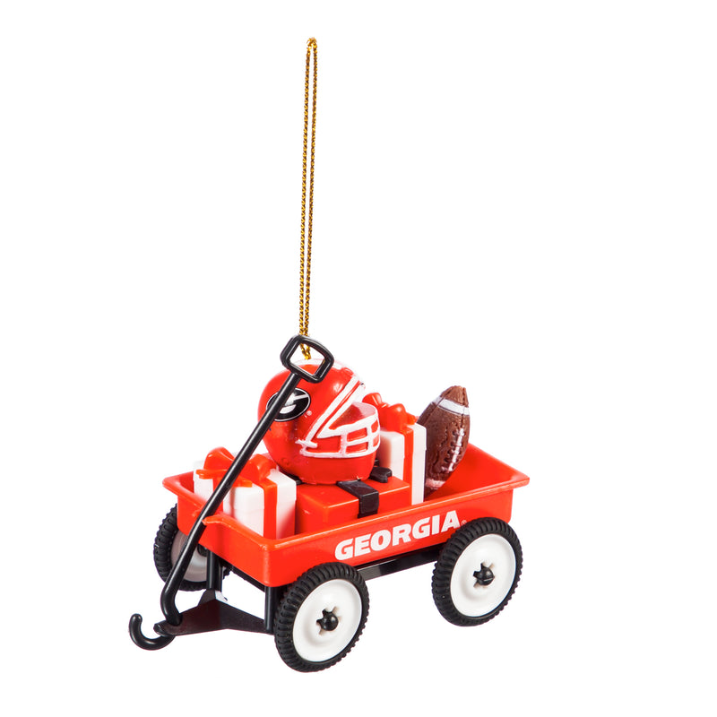 Evergreen Enterprises Team Wagon Ornament, Georgia, 3.13'' x 2.5 '' x 1.75'' inches