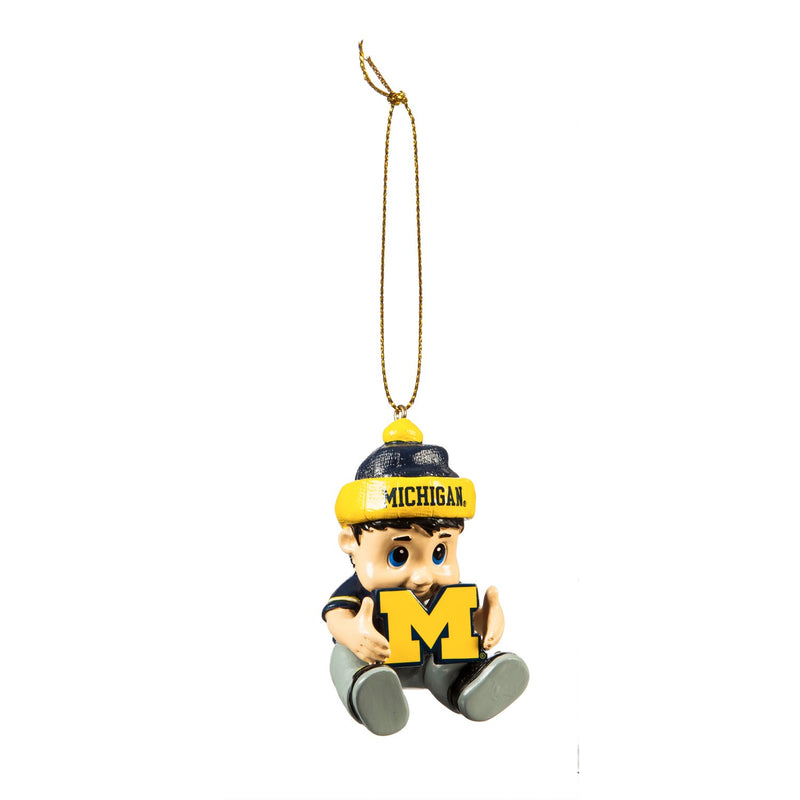 Team Sports America NCAA University of Michigan Remarkable Adorable Lil Fan Christmas Ornament - 2" Long x 2" Wide x 3" High