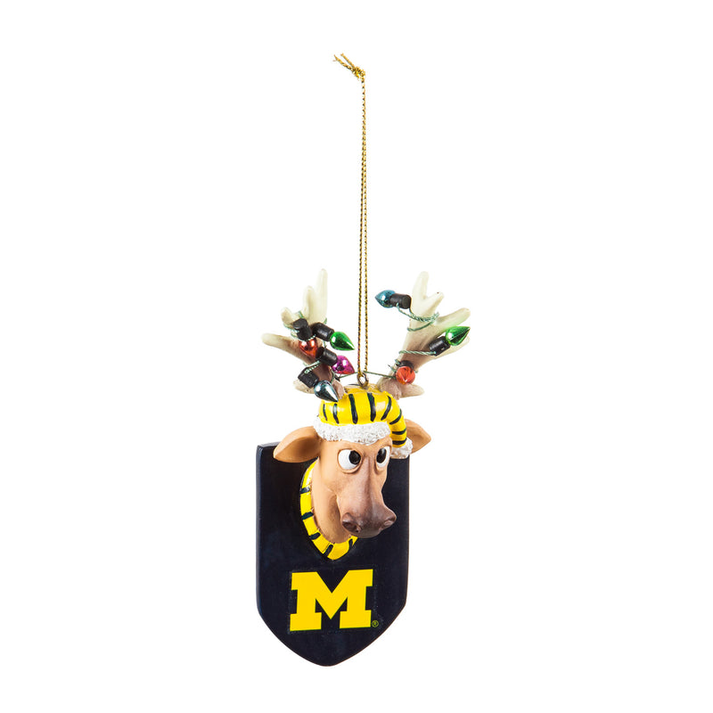Evergreen University Of Michigan, Resin Reindeer Orn, 1.57'' x 2.36 '' x 4.02'' inches