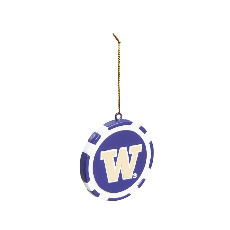 Evergreen Game Chip Ornament, University of Washington, 2.5'' x 2.5 '' x 0.25'' inches