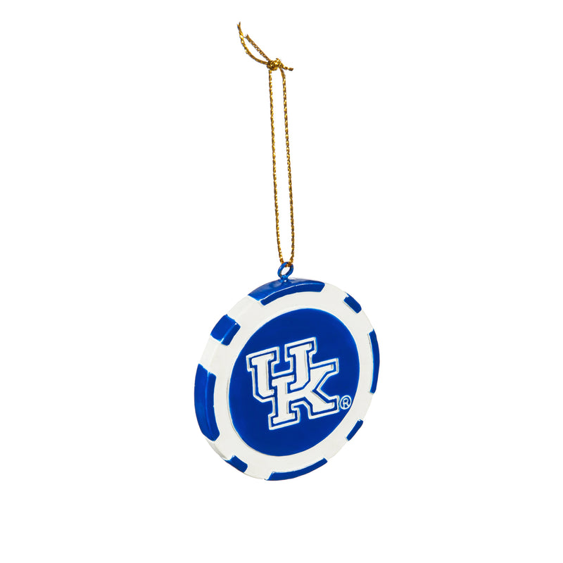 Team Sports America NCAA University of Kentucky Unique Game Chip Christmas Ornament - 2.5" Long x 2.5" Wide x 0.25" High