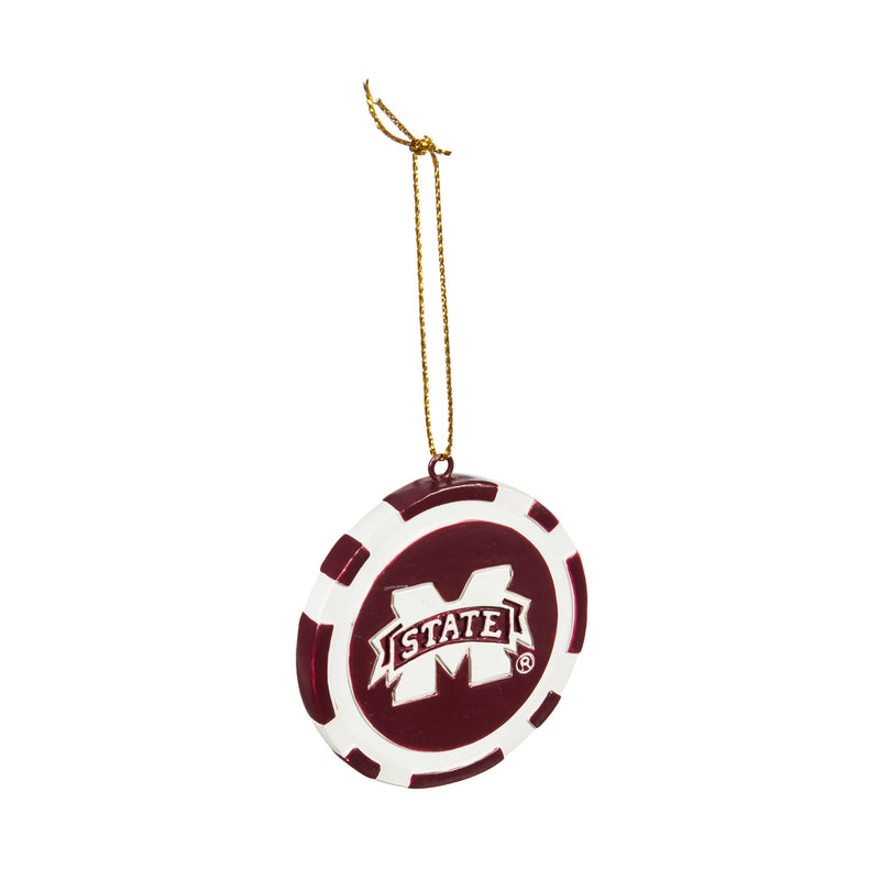 Team Sports America NCAA Mississippi State University Unique Game Chip Christmas Ornament - 2.5" Long x 2.5" Wide x 0.25" High