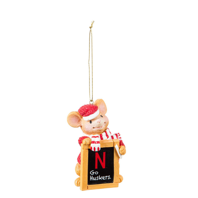 University of Nebraska, Holiday Mouse Ornament Officially Licensed Decorative Ornament for Sports Fans Ornament