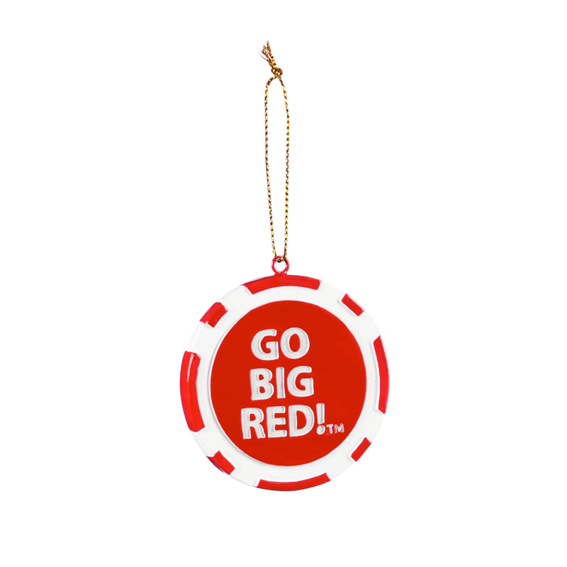 Team Sports America NCAA University of Nebraska Unique Game Chip Christmas Ornament - 2.5" Long x 2.5" Wide x 0.25" High