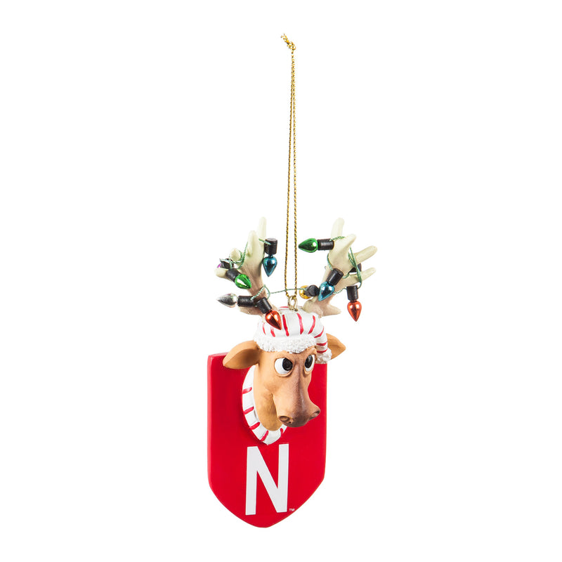 Evergreen University of Nebraska, Resin Reindeer Orn, 1.57'' x 2.36 '' x 4.02'' inches