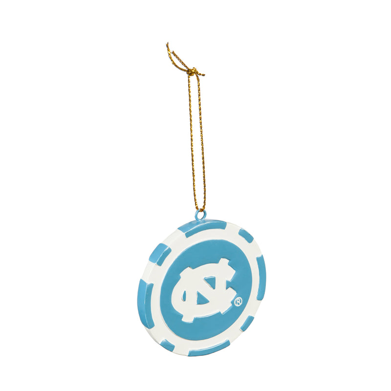 Team Sports America NCAA University of North Carolina Unique Game Chip Christmas Ornament - 2.5" Long x 2.5" Wide x 0.25" High