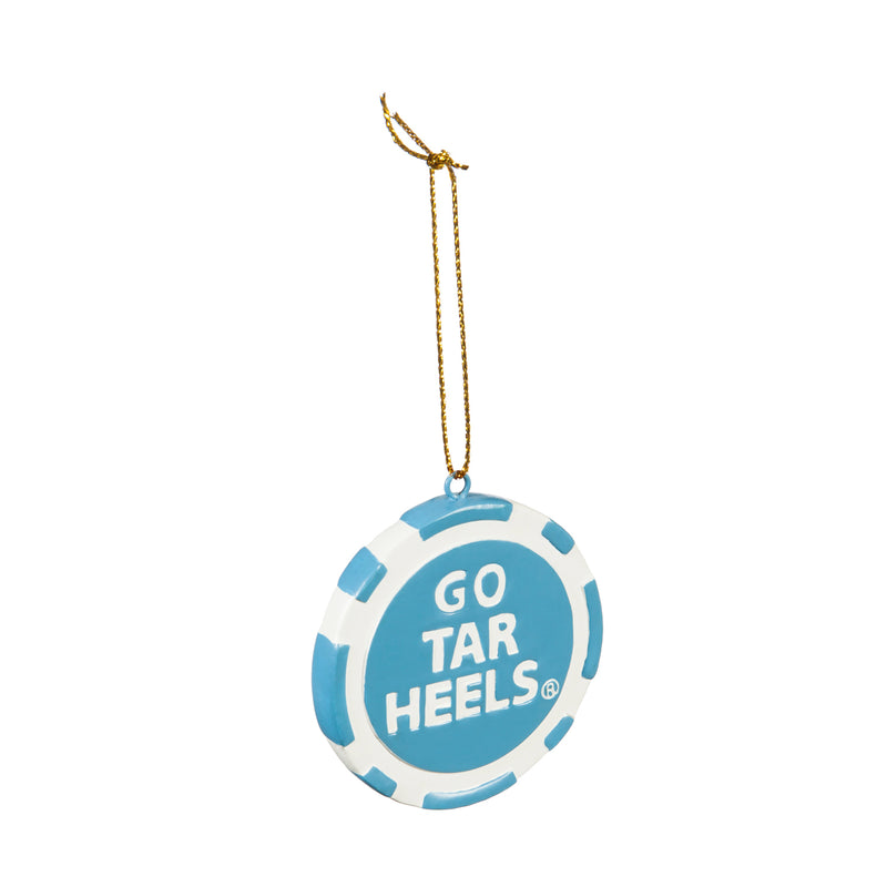 Team Sports America NCAA University of North Carolina Unique Game Chip Christmas Ornament - 2.5" Long x 2.5" Wide x 0.25" High