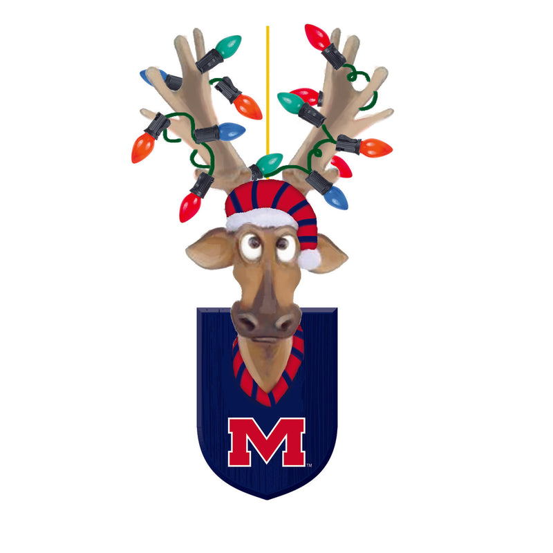 University of Mississippi, Resin Reindeer Ornament Officially Licensed Decorative Ornament for Sports Fans