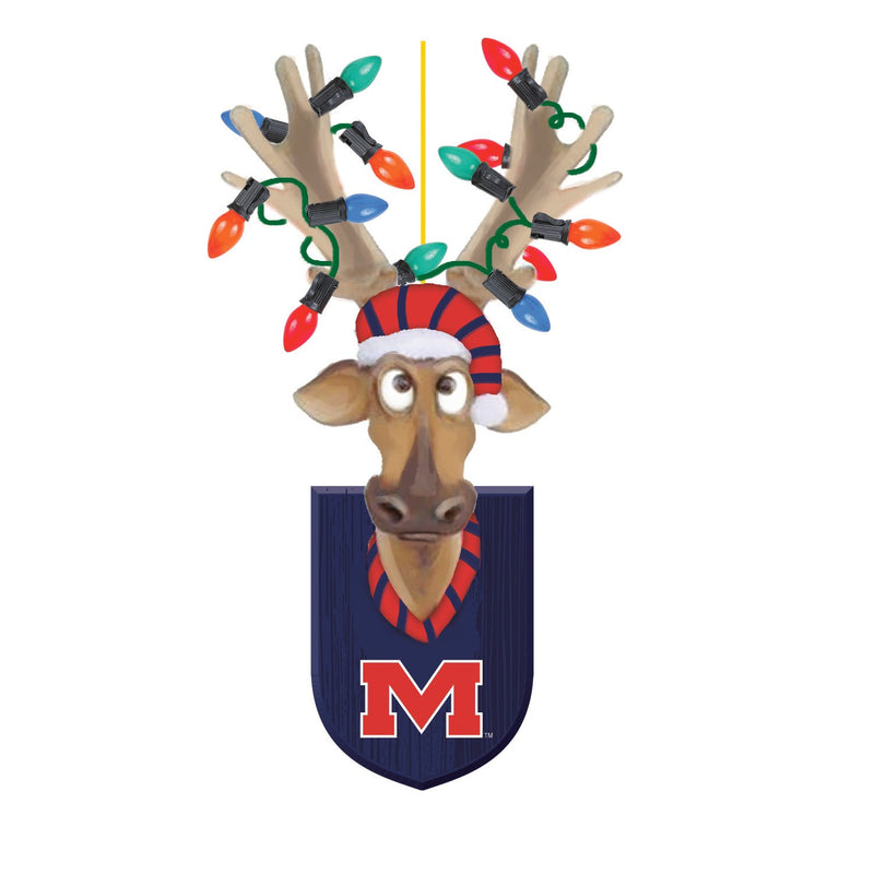 University of Mississippi, Resin Reindeer Ornament Officially Licensed Decorative Ornament for Sports Fans