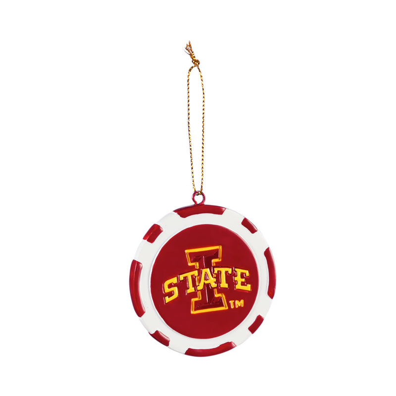 Team Sports America NCAA Iowa State University Unique Game Chip Christmas Ornament - 2.5" Long x 2.5" Wide x 0.25" High