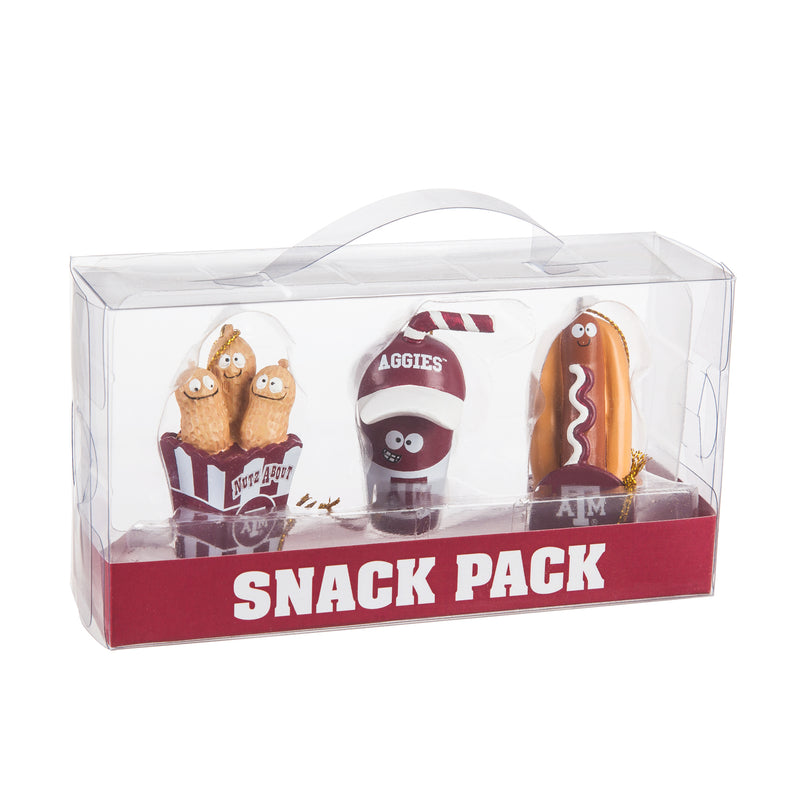 Texas A&M, Snack Pack Ornament Set Officially Licensed Decorative Ornament for Sports Fans