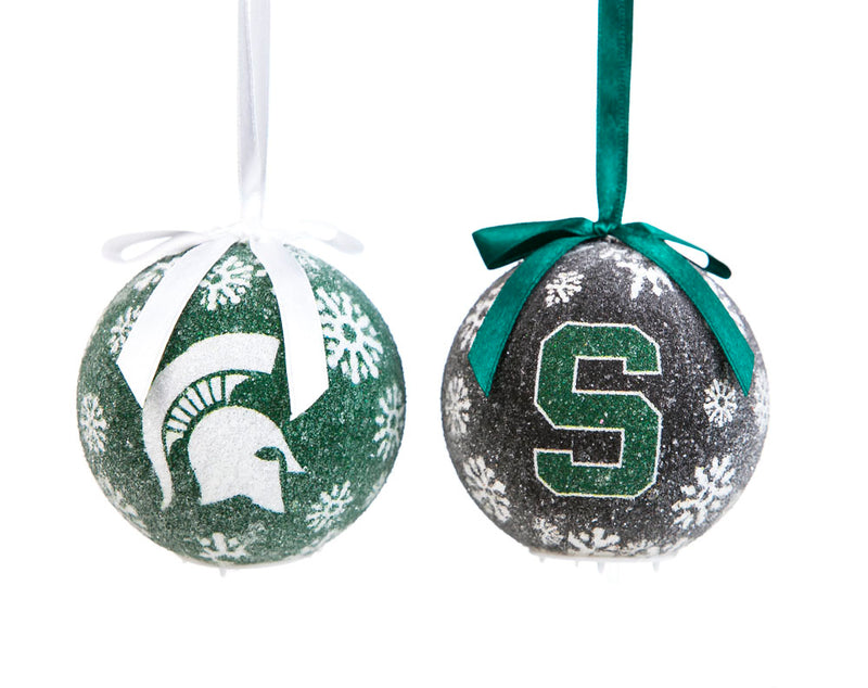 Team Sports America LED Boxed Ornament Set of 6, Michigan State University, 3.15'' x 6.3 '' x 3.15'' inches