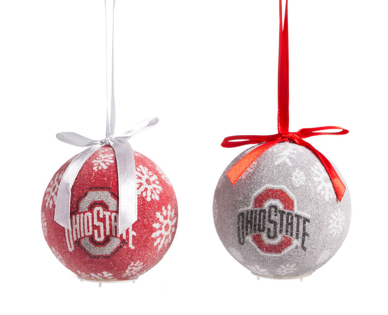 Fans With Pride LED Boxed Ornament Set of 6, Ohio State University, 3.15'' x 3.15 '' x 6.3'' inches