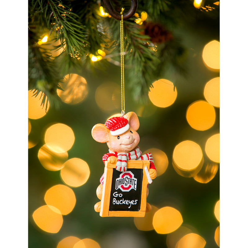 Ohio State University, Holiday Mouse Ornament Officially Licensed Decorative Ornament for Sports Fans Ornament