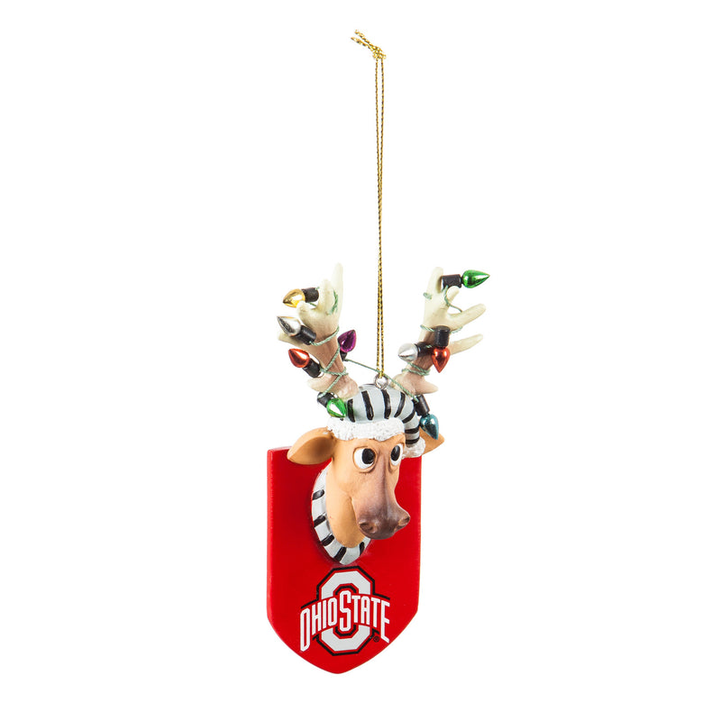 Ohio State University, Resin Reindeer Ornament Officially Licensed Decorative Ornament for Sports Fans