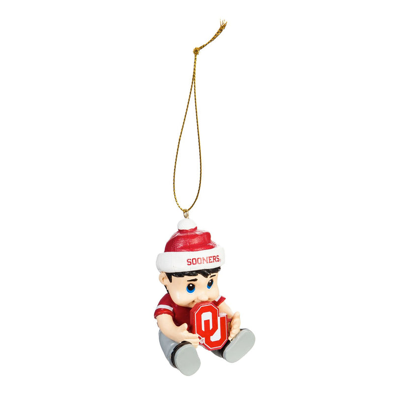 Team Sports America NCAA University of Oklahoma Remarkable Adorable Lil Fan Christmas Ornament - 2" Long x 2" Wide x 3" High