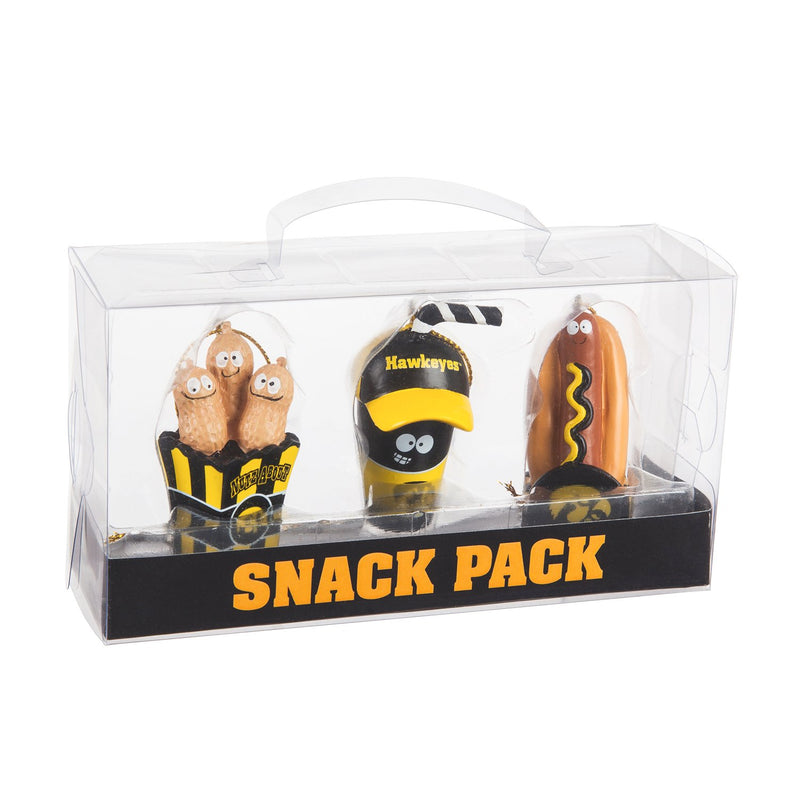University of Iowa, Snack Pack Ornament Set Officially Licensed Decorative Ornament for Sports Fans