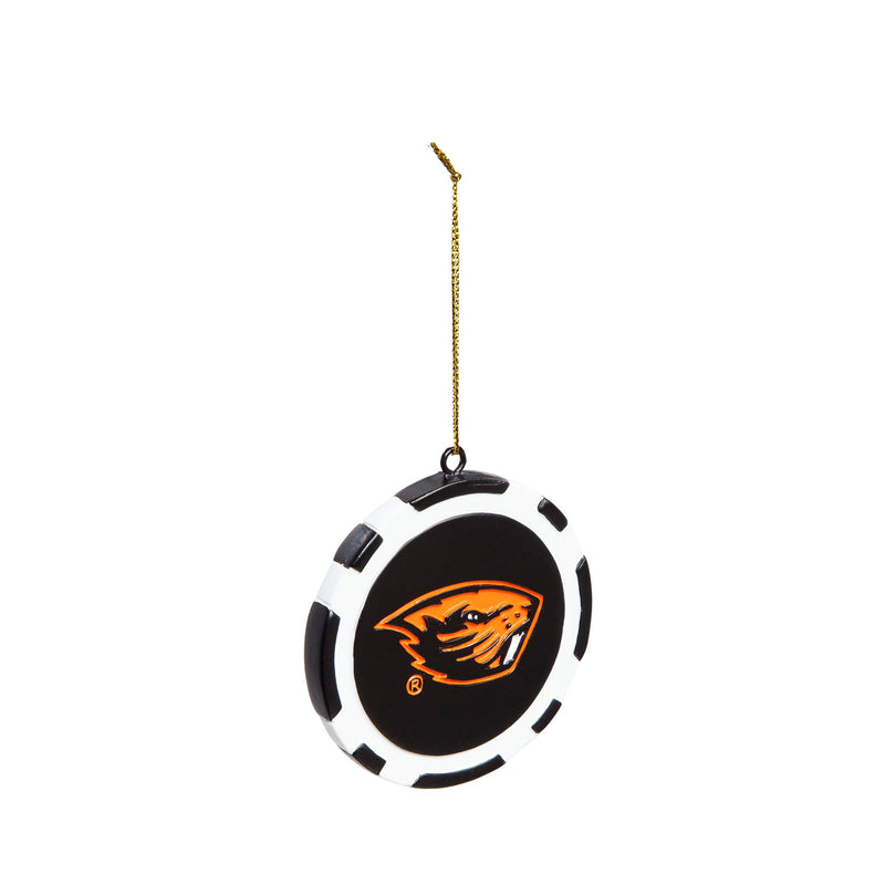 Team Sports America NCAA Oregon State University Unique Game Chip Christmas Ornament - 2.5" Long x 2.5" Wide x 0.25" High
