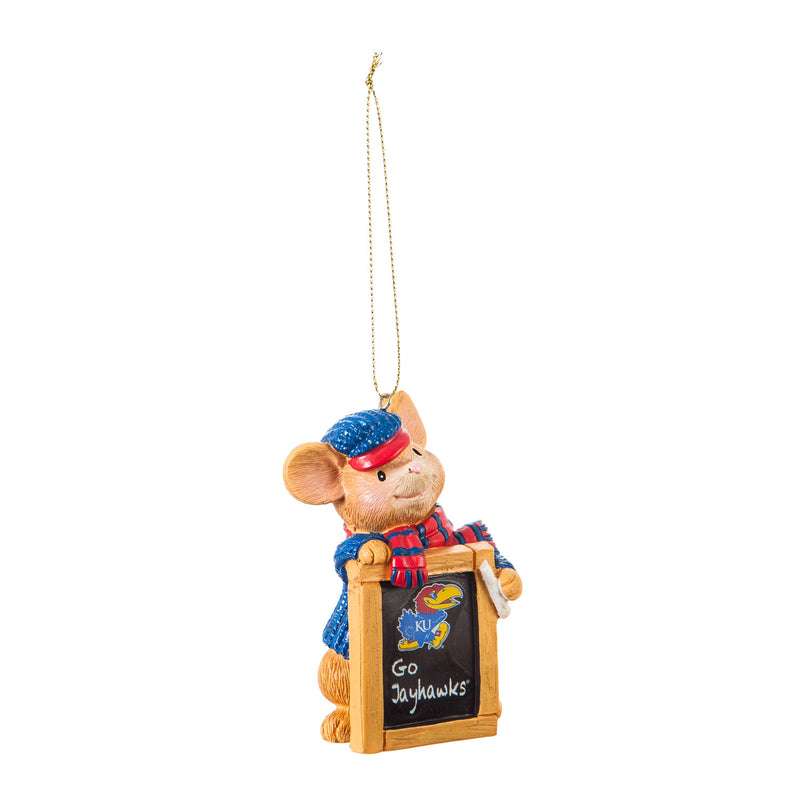 University of Kansas, Holiday Mouse Ornament Officially Licensed Decorative Ornament for Sports Fans Ornament