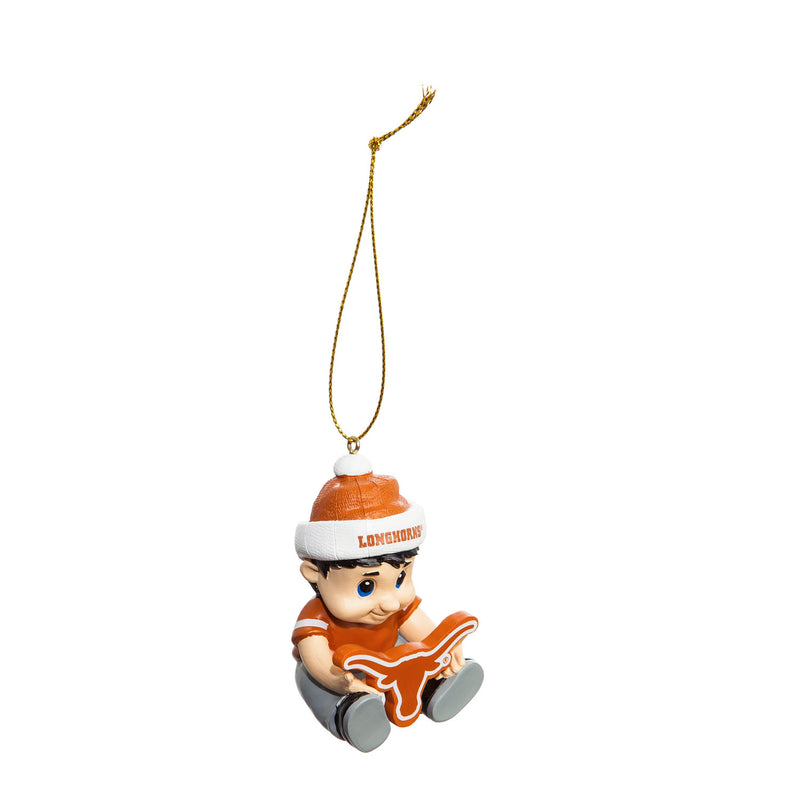 Team Sports America NCAA University of Texas Remarkable Adorable Lil Fan Christmas Ornament - 2" Long x 2" Wide x 3" High