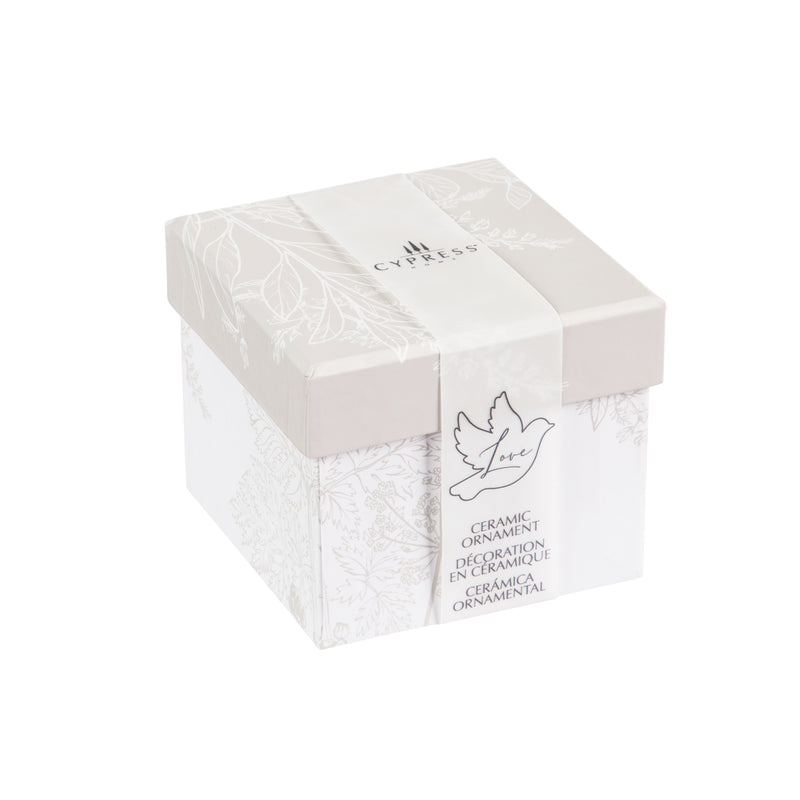 3D Porcelain Dove Ornament in Gift Box,3otc3479b