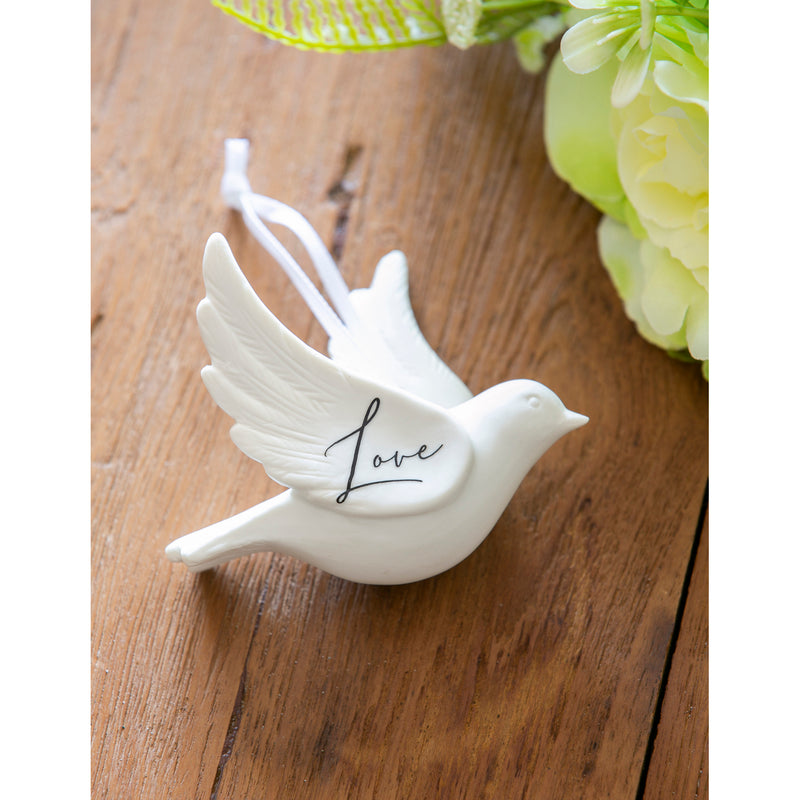3D Porcelain Dove Ornament in Gift Box,3otc3479b