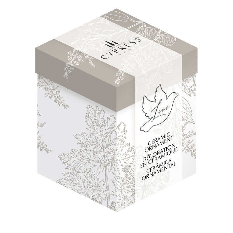 3D Porcelain Dove Ornament in Gift Box,3otc3479b