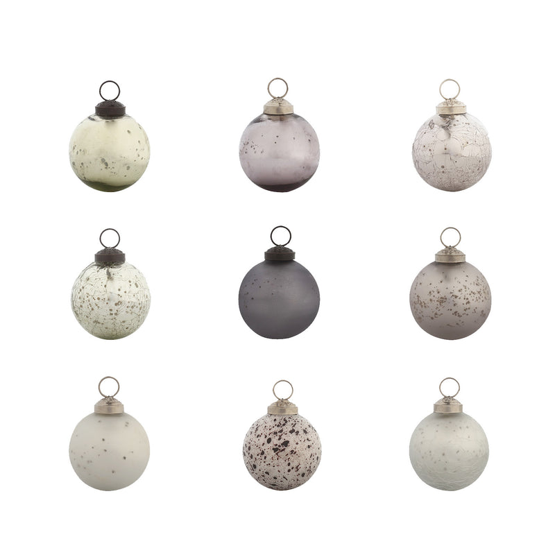 2.5'' Christmas Chic Round Ornaments, Set of 48, Silver Collection,3otg336