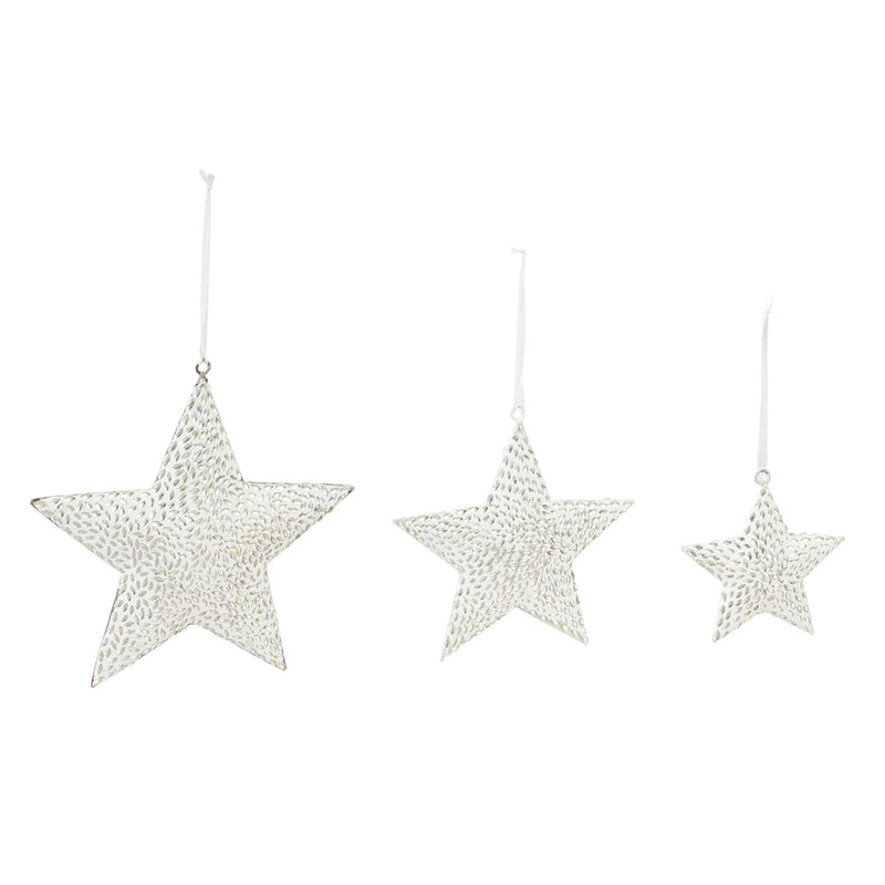 Set of 3 Metal Star Ornaments,3otm182