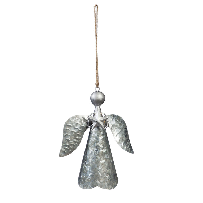 Galvanized Angel Ornament, 2 Asst,3otm241