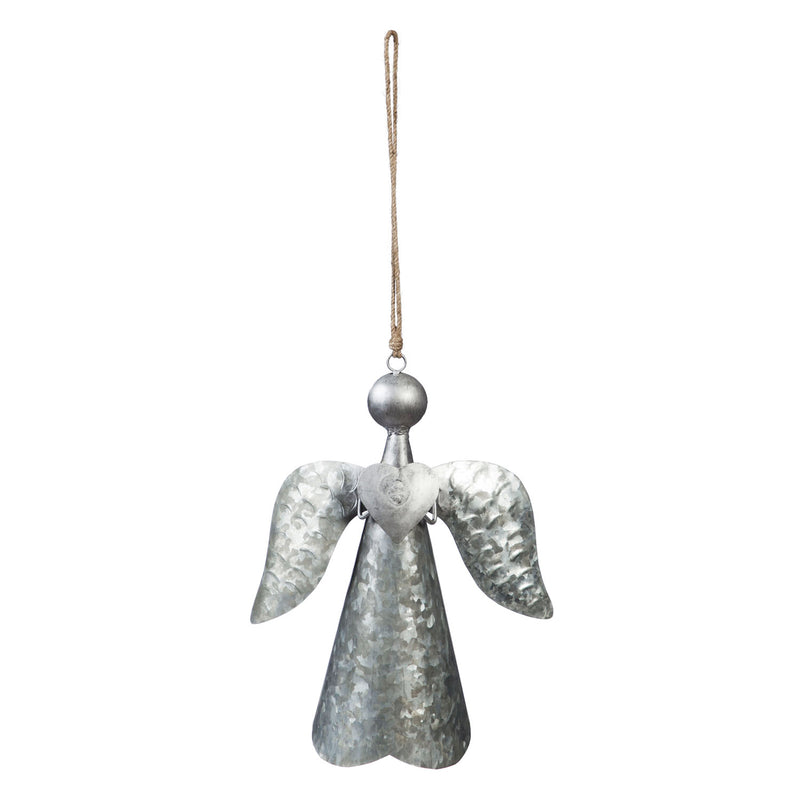 Galvanized Angel Ornament, 2 Asst,3otm241