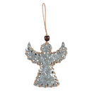 Galvanized Metal Ornament with Jute, Tree/Heart/Star/Angel, 4 Asst,3otm258