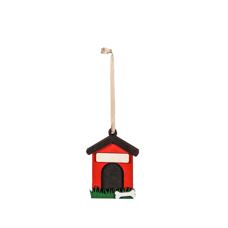 Wood Customizable Dog House Ornament, 2.5"x0.25"x3"inches