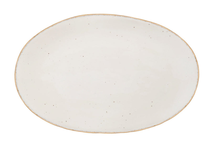 Cypress Christmas Chic 13'' Ceramic Platter w/metallic accents, 13'' x 8.4'' x 1.1'' inches