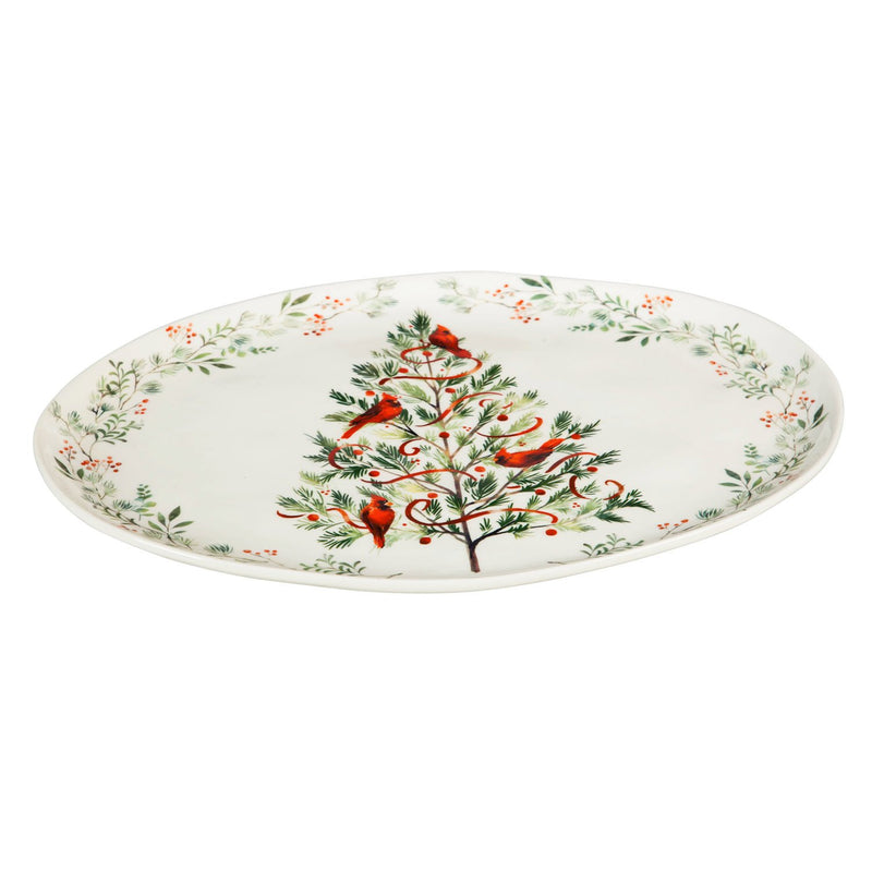 Cypress Ceramic, 14'' Platter, Christmas Heritage, 14'' x 10'' x 1.3'' inches
