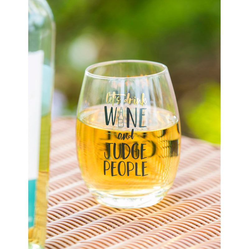 Judge People Stemless Wine Glass - 4 x 5 x 4 Inches