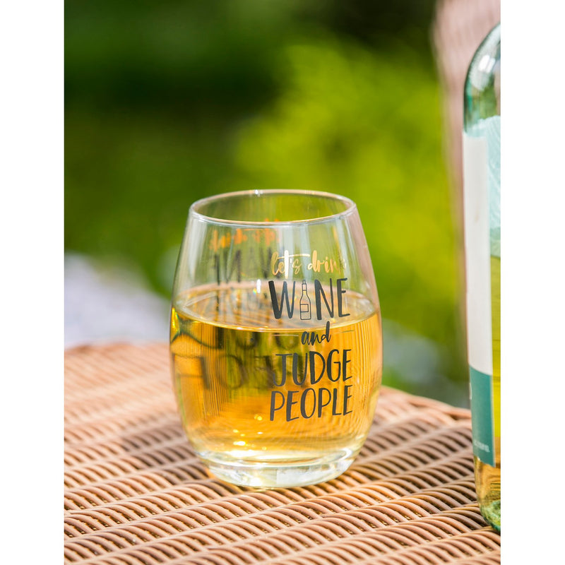 Judge People Stemless Wine Glass - 4 x 5 x 4 Inches