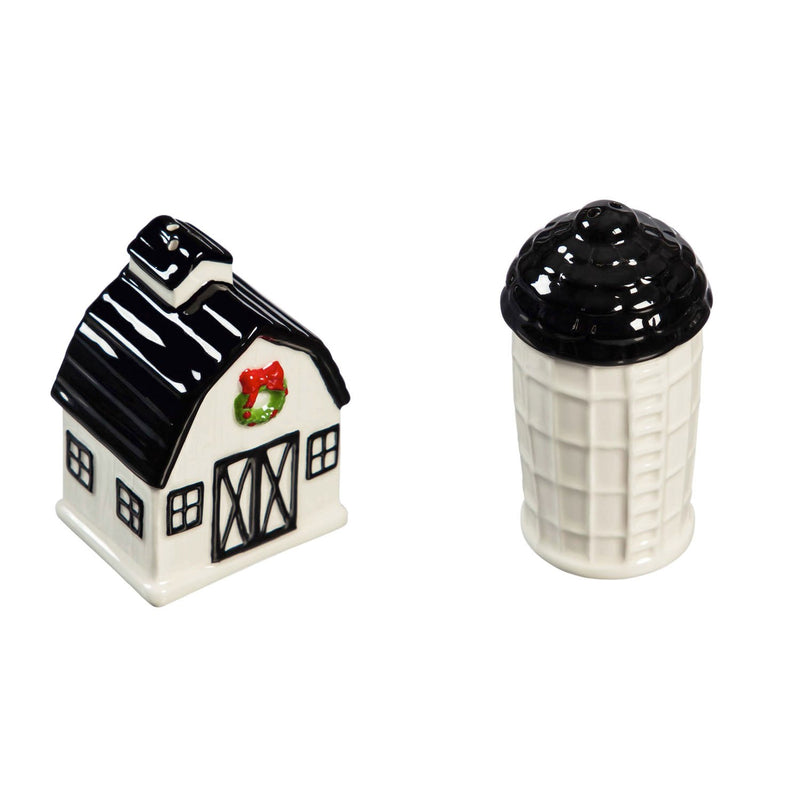Cypress Home Beautiful Barn and Silo Salt and Pepper Shaker Set - 2 x 2 x 3 Inches Indoor/Outdoor home goods For Kitchens, Parties and Homes