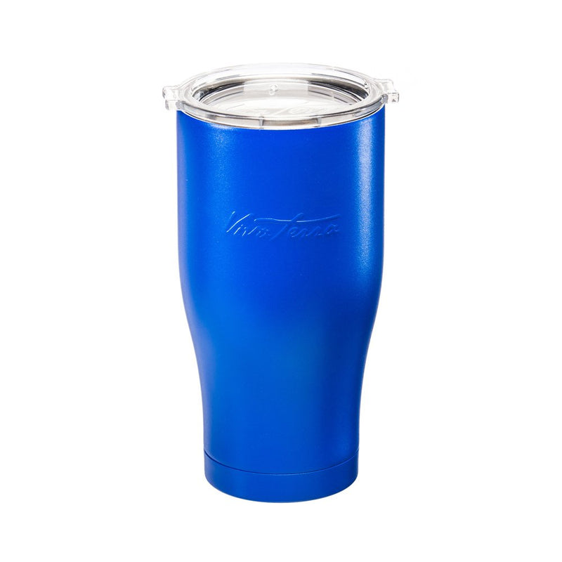 Blue Stainless Steel Beverage Cup - 4 x 4 x 8 Inches