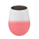 Stainless Steel Stemless Wine Tumbler, Color Changing White to Persimmon, 18 oz.,3sw044