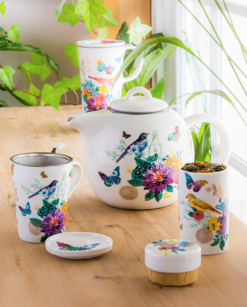 Evergreen Tea gift set with Infuser, 9 OZ.,  Brilliant Bouquet, 4.33'' x 4.53'' x 3.15'' inches