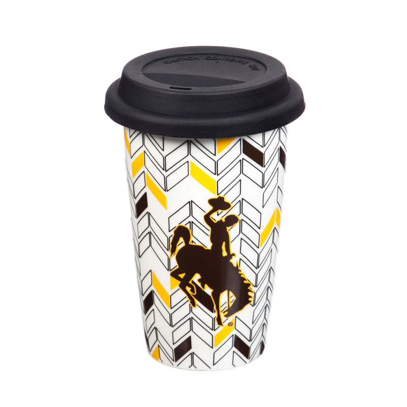 Team Sports America Just Add Color, Travel Cup, Chevron,  University of Wyoming, 1.57'' x 2.36 '' x 1.57'' inches