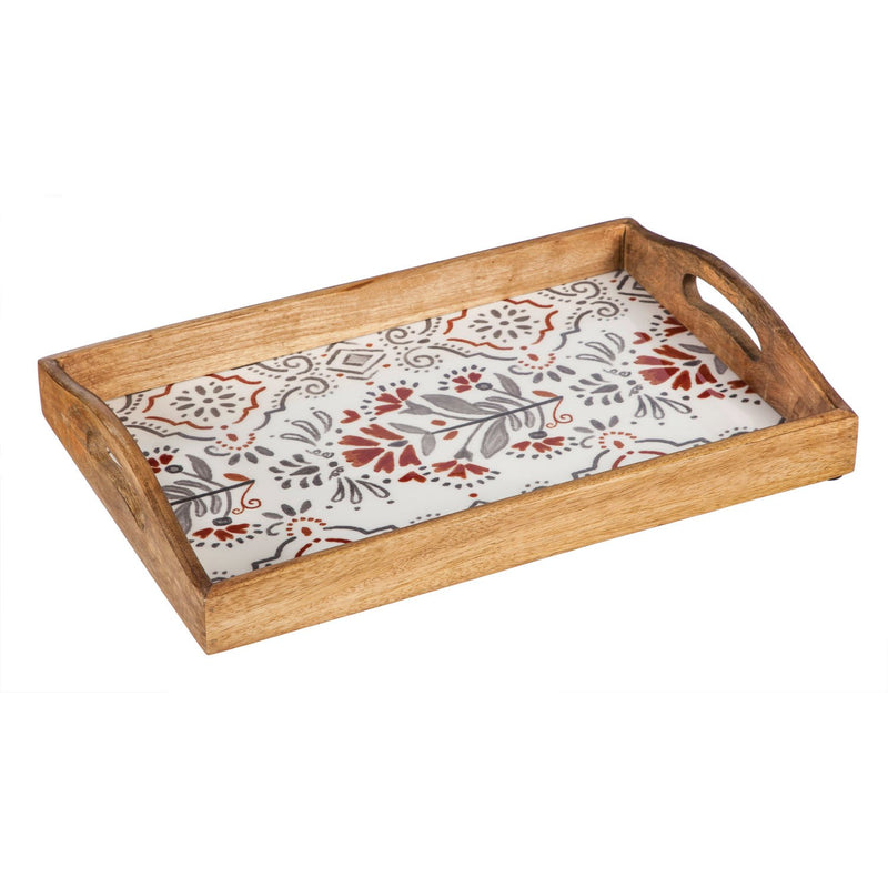 Cypress Wooden Nesting Tray, Yuletide, Set of 2, 18'' x 12'' x 3'' inches