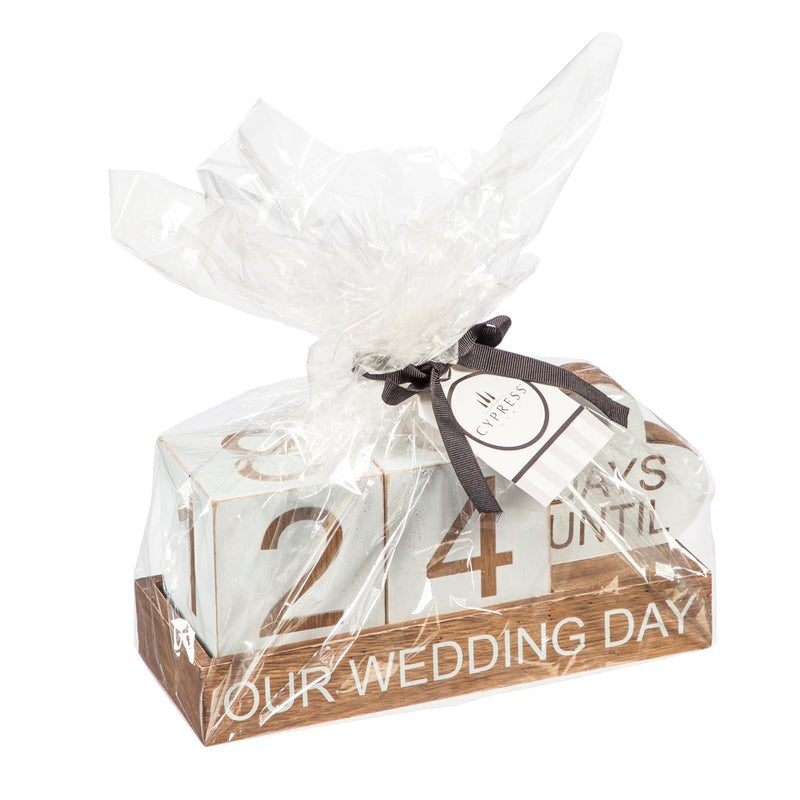 Wooden Countdown Table Décor, "Our Wedding Day"