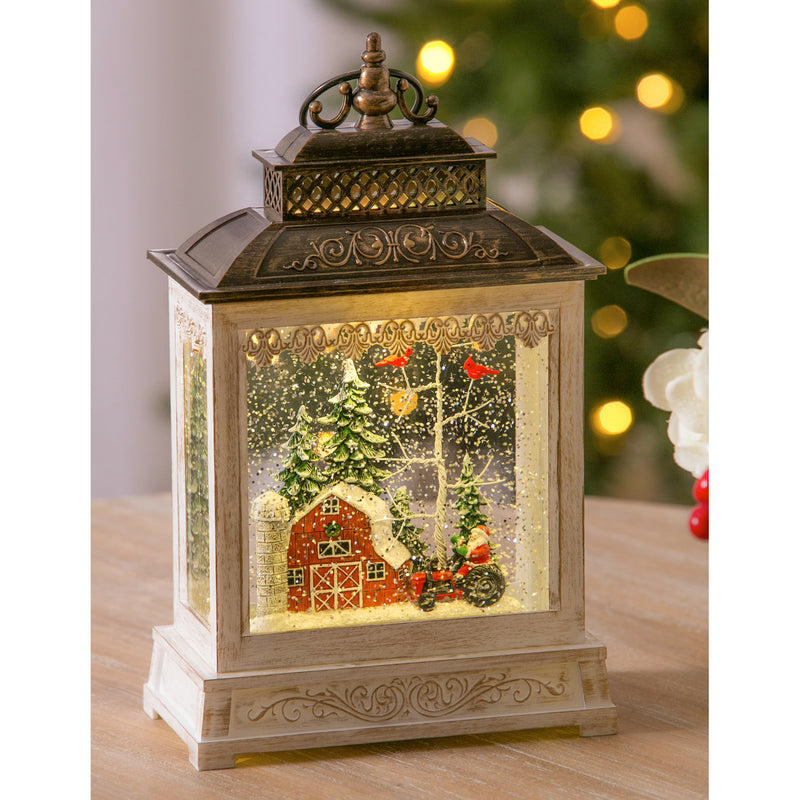 11'' Tall LED Musical Lantern with Spinning Action and Timer Function Table Decor,  Winter Barn